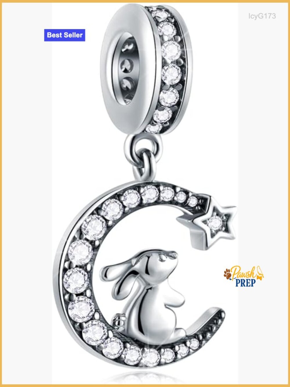 925 Sterling Silver Rabbit Charm Bead for Charm Bracelet Necklace Gift
